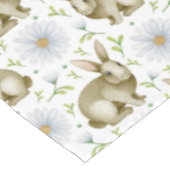 Waterverf Bunny & Daisy Flowers Pasen Tafelkleed (Gekanteld)