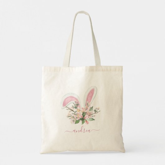 Waterverf Bunny Ears Happy Easter toevoegen Kinder Tote Bag (Achterkant)