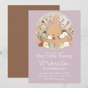 Waterverf Bunny Easter Bohemian Birthday Party in Kaart