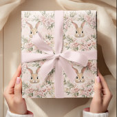 Waterverf Bunny Gezichten & Bloemenkrans Cadeaupapier