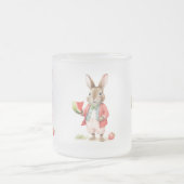 Waterverf Bunny met Watermeloen Matglas Koffiemok (Center)