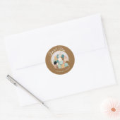 Waterverf Bunny Pasen Dank u Baby shower Boho Ronde Sticker (Envelop)