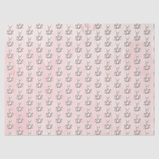 Waterverf Bunny Rabbit-coördinator Tissuepapier (Voorkant)