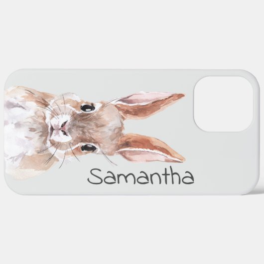 Waterverf Bunny Rabbit Persoonlijke naam Case-Mate iPhone Case (Achterkant (horizontaal))