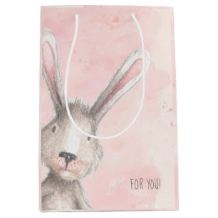 Waterverf Bunny Rabbit voor jou aangepast Medium Cadeauzakje
