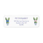 Waterverf Bunny Retouradres Etiket (Voorkant)