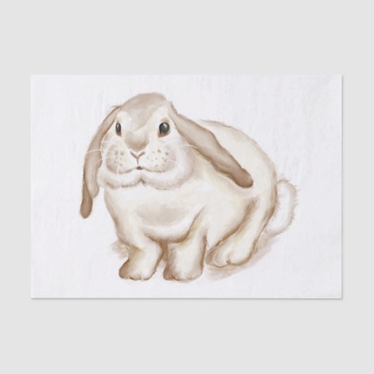 Waterverf Bunny Tissue Paper Tissuepapier (Voorkant)