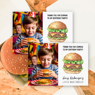 Waterverf Burger Party Verjaardag Bedankt