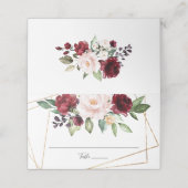 Waterverf Burgundy Blush Floral Gold Geometric (Buitenkant ongevouwen)