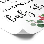 Waterverf burgundy diepe rode baby poster (Hoek)