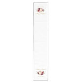 Waterverf Burgundy Floral Gold Wedding Medium Tafelloper (Voorkant)