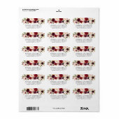 Waterverf Burgundy Floral Weddenschap Etiket (Full Sheet)