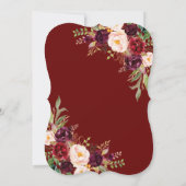 Waterverf Burgundy Marsala Bloemstukken Herten Gew Kaart (Achterkant)