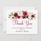 Waterverf Burgundy Marsala - Hartelijk dank (Voorkant)