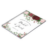 Waterverf Burgundy Pink Floral Wedding Guest Book Notitieboek (Linkerzijde)