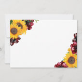 Waterverf Burgundy Sunflower Rustic Wedding Save The Date (Achterkant)