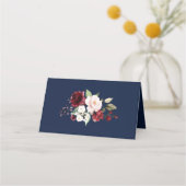 Waterverf Burgundy Wine Blush Floral Navy (Achterkant)