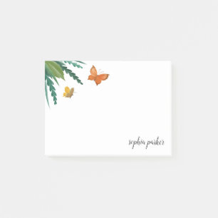 Waterverf Butterflies met groene olie Post-it® Notes