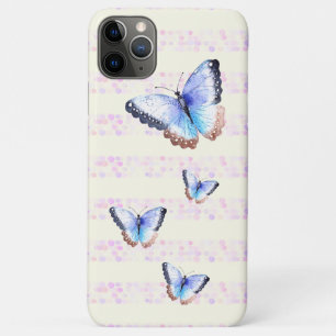 Waterverf Butterflies op bokeh Light Stripes iPhone 11 Pro Max Hoesje