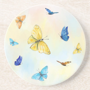 Waterverf Butterflies Zandsteen Onderzetter