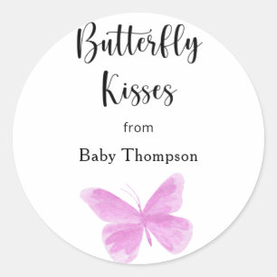 Waterverf Butterfly - Butterfly Kisses Dank u Ronde Sticker