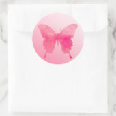Waterverf Butterfly - Fuchsia and Pastel Pink Ronde Sticker (Tas)