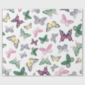 Waterverf Butterfly Garden Pattern Cadeaupapier (Vlak)