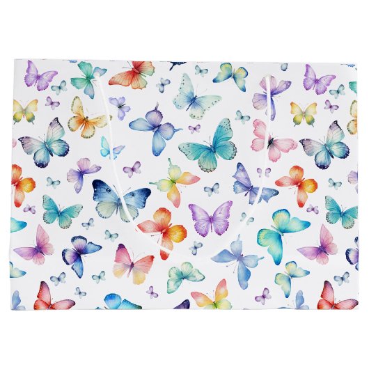 Waterverf Butterfly Grote Geschenktas Groot Cadeauzakje (Achterkant)