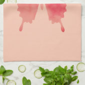 Waterverf Butterfly - Koraal en Perzik Theedoek (Gevouwen)