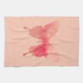 Waterverf Butterfly - Koraal en Perzik Theedoek (Horizontaal)