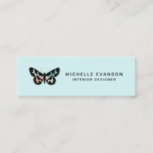 Waterverf Butterfly Logo Mint Green Mini Visitekaartje