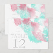 Waterverf Butterfly Minted Blush Wedding Briefkaart (Voorkant / Achterkant)