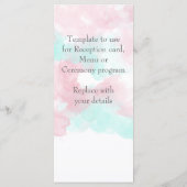 Waterverf Butterfly Minted Blush Wedding Programma (Achterkant)