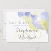 Waterverf Butterfly Periwinkle Lemon SavetheDate Save The Date (Voorkant)