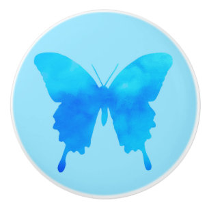 Waterverf Butterfly - Shades of Sky Blue Keramische Knop