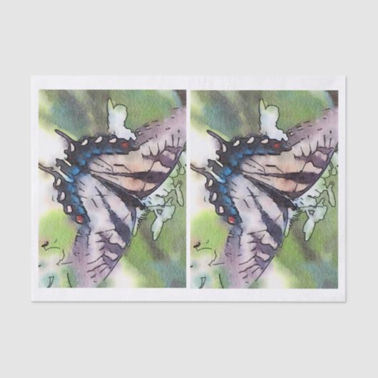 Waterverf Butterfly voor loskoppeling van glazen f Tissuepapier (Voorkant)