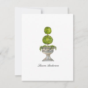 Waterverf Buxus topiary platte bedankkaart