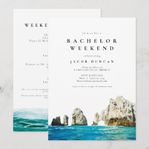 Waterverf Cabo San Lucas Mexico Tropisch Bachelor Kaart