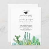 Waterverf Cacti Afstuderen 2025 Uitnodiging (Voorkant / Achterkant)