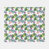 Waterverf Cacti Art Pattern Fleece Deken (Voorkant (Horizontaal))