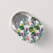 Waterverf Cacti Art Pattern Ronde Button 3,2 Cm (Voorkant /achterkant)