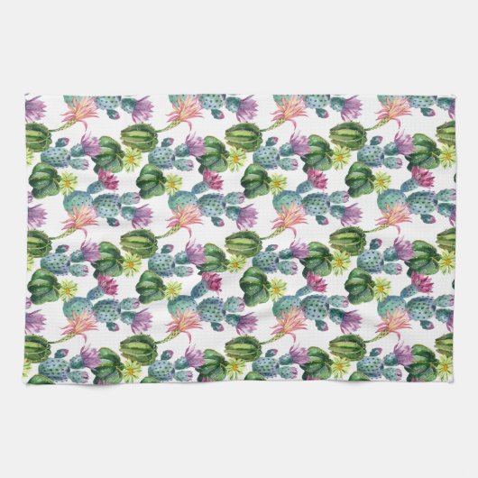 Waterverf Cacti Art Pattern Theedoek (Horizontaal)