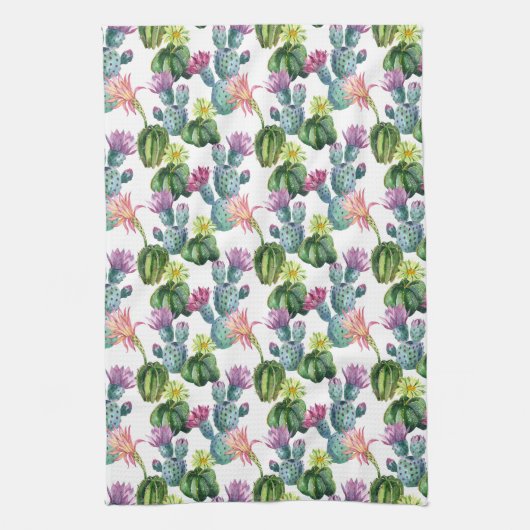 Waterverf Cacti Art Pattern Theedoek (Verticaal)