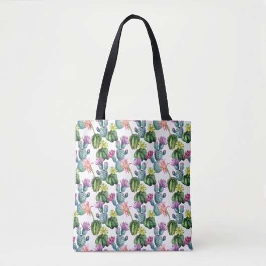 Waterverf Cacti Art Pattern Tote Bag (Voorkant)