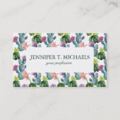 Waterverf Cacti Art Pattern Visitekaartje (Voorkant)