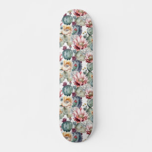 Waterverf Cacti Blooming Succulents Skateboard