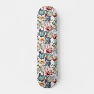Waterverf Cacti Blooming Succulents Skateboard