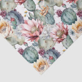 Waterverf Cacti Blooming Succulents Tissuepapier (Detail)