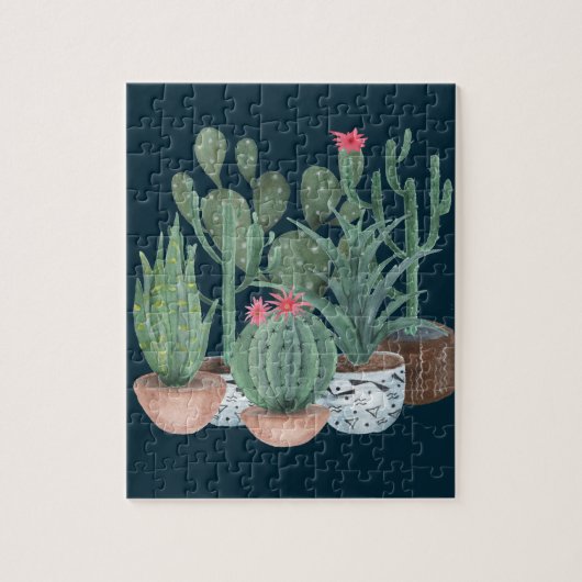 Waterverf cacti. legpuzzel (Verticaal)