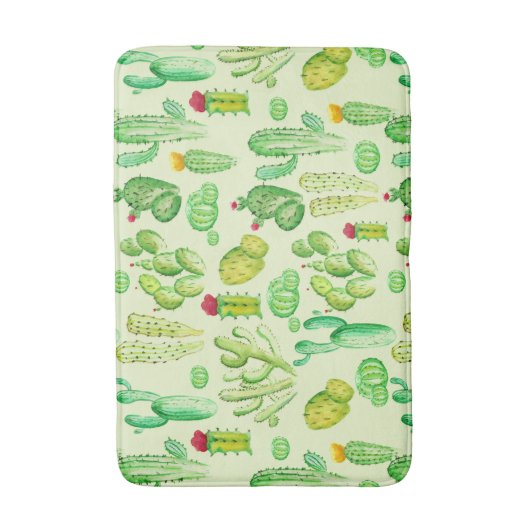 Waterverf Cacti Pattern Badmat (Voorkant Verticaal)